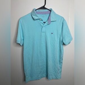 Tommy Hilfiger Polo Shirt Mens Size Medium Light Blue Logo